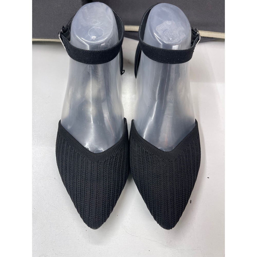 Seychelles Jade Black Knit Pointed Toe Ankle Strap D'Orsay Flats Womens 8.5 M